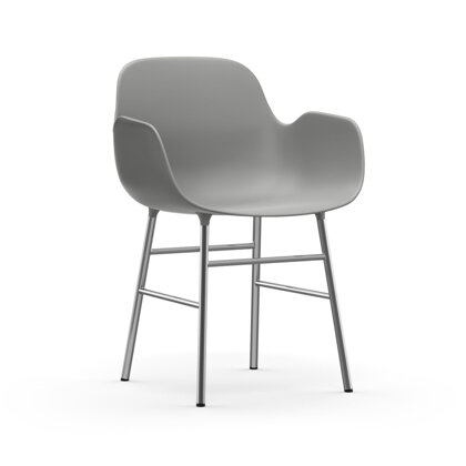 Stolička Form Armchair – sivá/chrómová