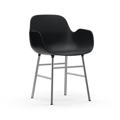 Stolička Form Armchair – čierna/chrómová