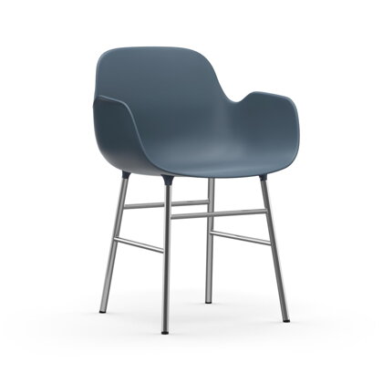 Stolička Form Armchair – modrá/chrómová