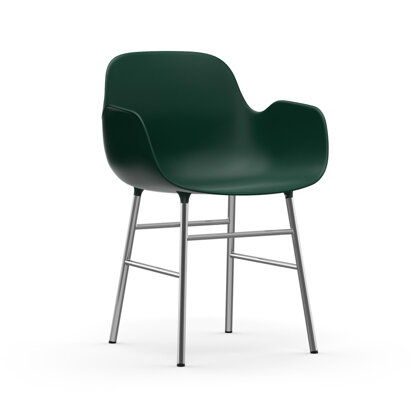 Stolička Form Armchair – zelená/chrómová