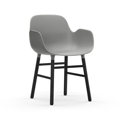 Stolička Form Armchair – sivá/čierny dub