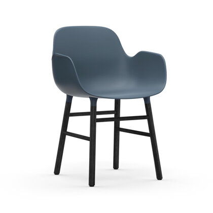 Stolička Form Armchair – modrá/čierny dub