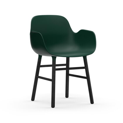 Stolička Form Armchair – zelená/čierny dub