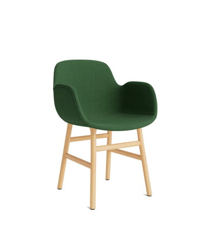 Stolička Form Armchair, čalúnená – zelená/dub