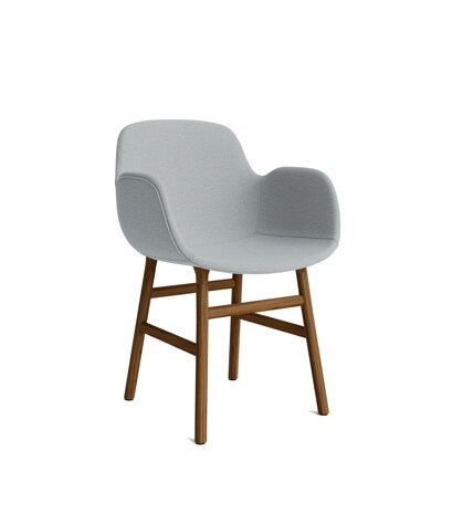 Stolička Form Armchair, čalúnená – sivá/orech