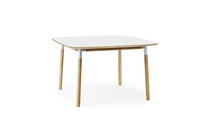 Stôl Form, štvorcový, 120x120 cm – biely/dub