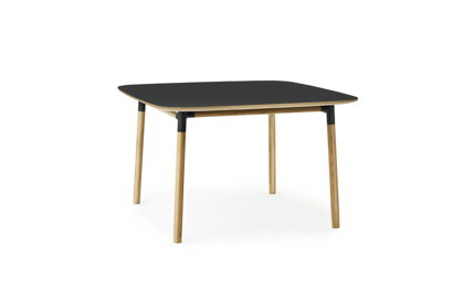 Stôl Form, štvorcový, 120x120 cm – čierny/dub
