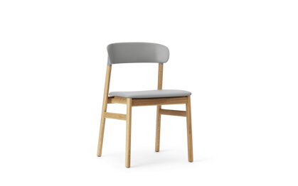 Stolička Herit Chair Spectrum Leather – sivá/dub