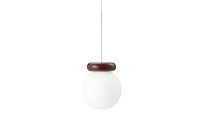 Závesná lampa Hinx Burgundy – biela/tmavočervená