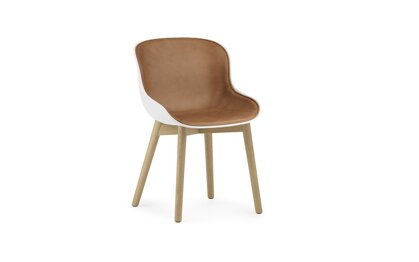Stolička Hyg Chair Ultra Leather – hnedá/biela/dub