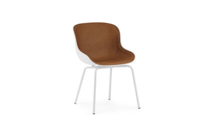 Stolička Hyg Chair Ultra Leather – hnedá/biela/oceľ