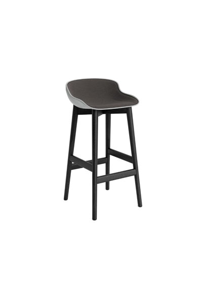 Barová stolička Hyg Barstool, 75 cm – sivá/tmavosivá/čierny dub