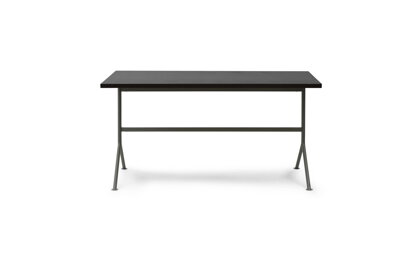 Písací stôl Kip Desk – tmavohnedá/sivá oceľ