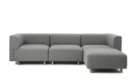 Modulárna sedačka Redo W. Pouf Hallingdal, 3-miestna – sivá/dub