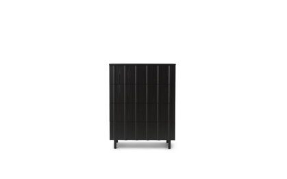 Komoda Rib w.4  Drawers – čierna/dub