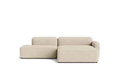 Modulárna sedačka Rope Chaise Longue Right s pufom – béžová