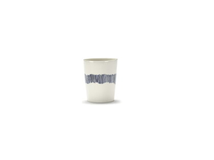 Šálka na čaj Feast White Blue Stripes – biela/modrá