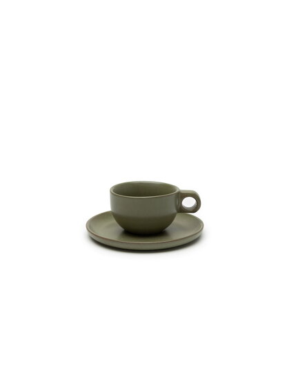 Šálka na cappuccino s podšálkou Surface – camo zelená