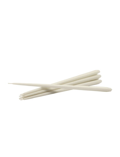 Kónická sviečka Taper, 29 cm, set 6 ks – off-white