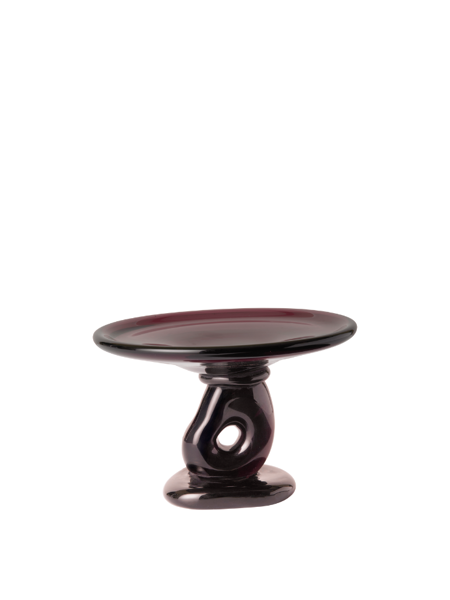 Sklenený podnos Damo Centrepiece, malý – červený