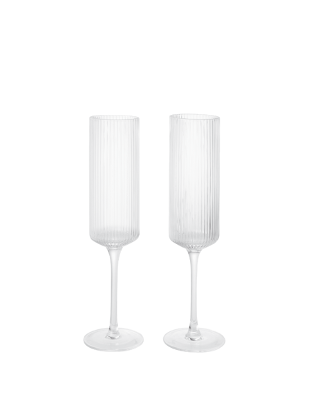 Poháre na šampanské Ripple Flutes, set 2 ks – číre