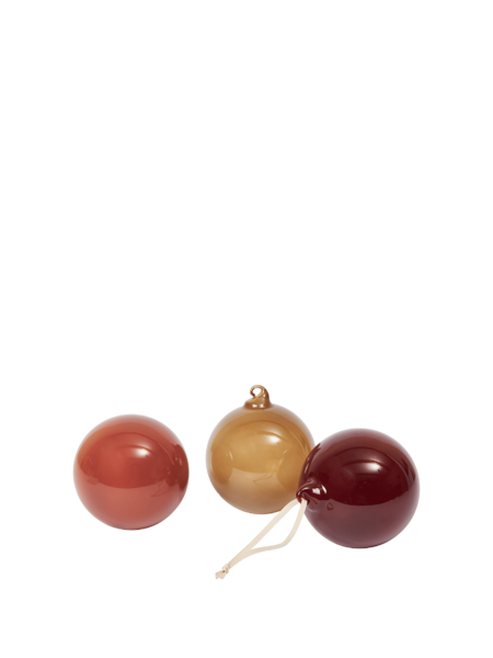 Vianočné ozdoby Glass Baubles, Roseate Opaque, L, set 3 ks – matný mix