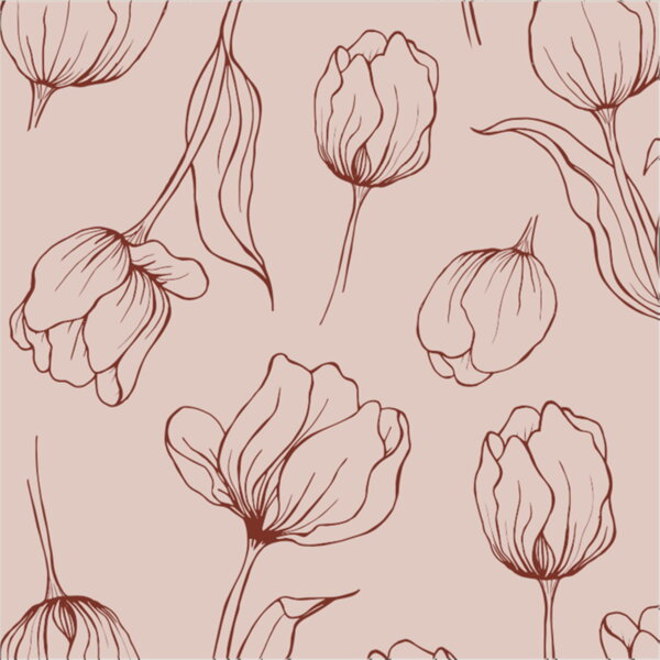 Dizajnové reliéfne servírky, 20 ks, tulipány – ružové