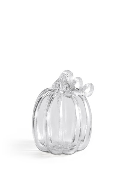 Dekoračná tekvica Pumpkin Clear, 14 cm – číra