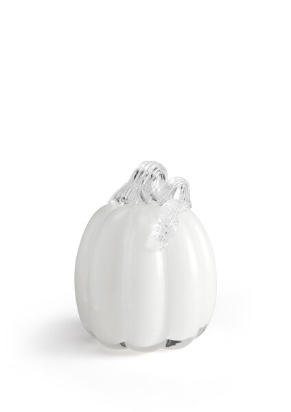 Pumpkin White dekorációs tök, 14 cm – fehér