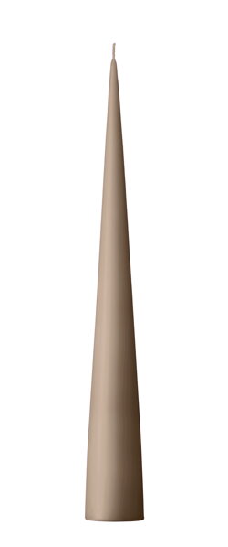 Kónická sviečka Cone Soft Clay Matt, 25 cm, set 2 ks – svetlohnedá