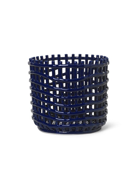 Keramický košík Ceramic Basket, veľký – modrý