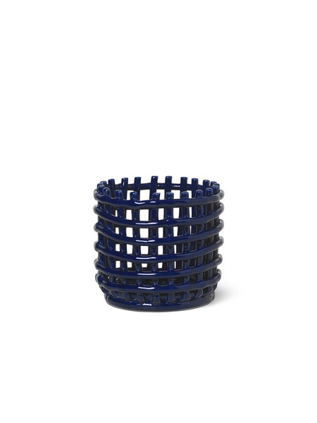 Keramický košík Ceramic Basket, malý – modrý