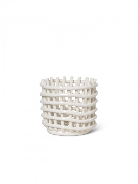 Keramický košík Ceramic Basket, malý – biely
