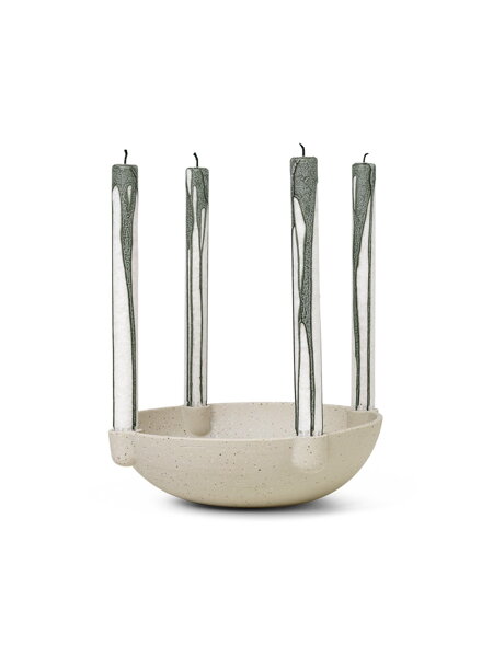 Svietnik v tvare misky Bowl Candle Holder, veľký – pieskový