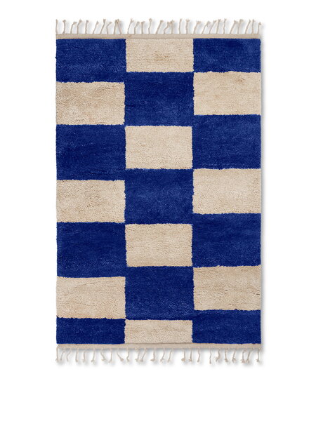 Tkaný koberec Mara, veľký – modrý/sivobiely