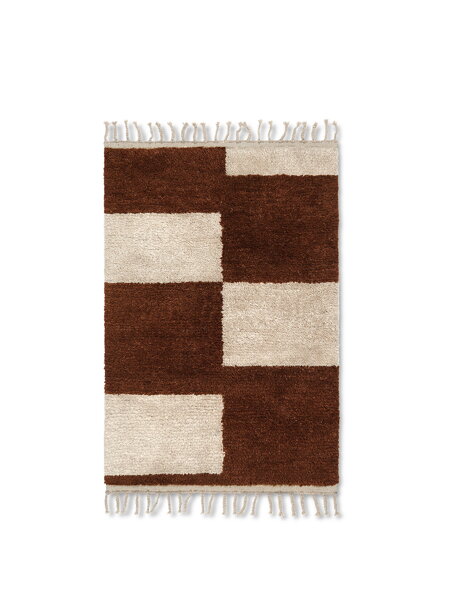 Tkaný koberec Mara, malý – hnedý/sivobiely