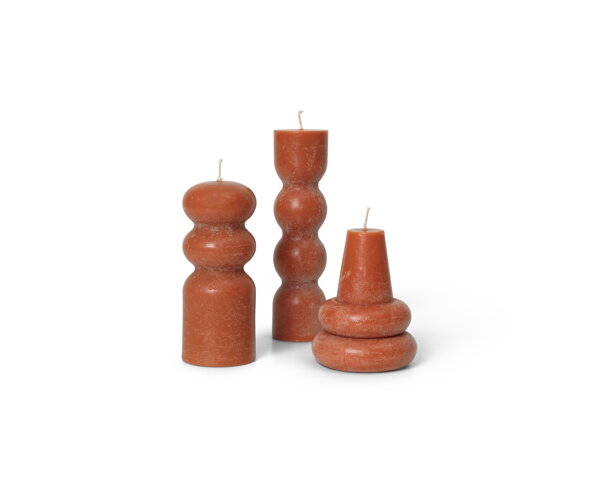 Sviečky Torno Candles, set 3 ks – jantárové