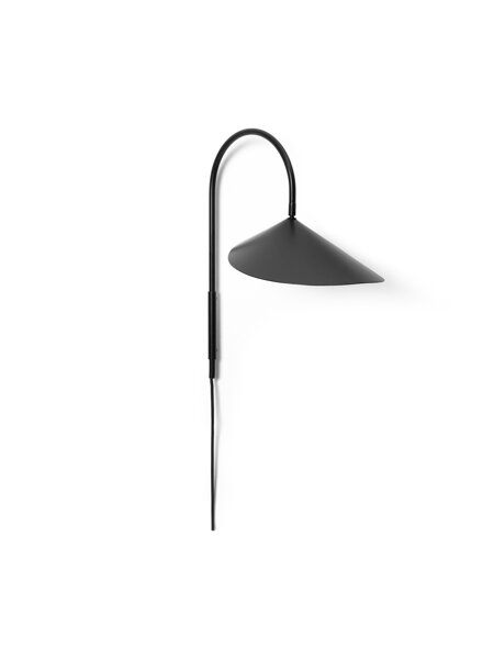 Nástenná otočná lampa Arum – čierna