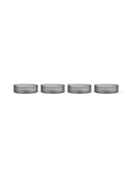 Servírovacie misky Ripple, set 4 ks – dymové