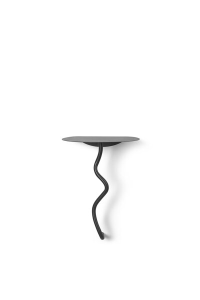 Nástenný stolík Curvature – čierna mosadz