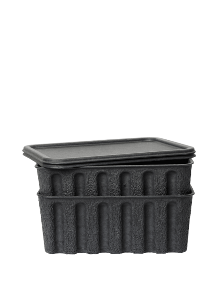 Paper Pulp Box z buničiny, veľký, set 2 ks – čierny