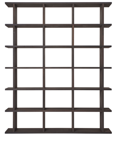 Knižnica Kona Bookcase 3x6 – tmavý morený dub