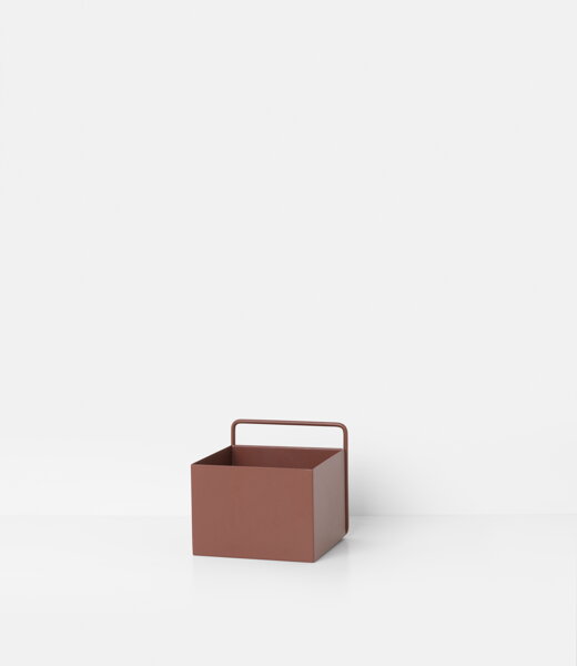 Nástenný box Wall Box, štvorcový – červenohnedý
