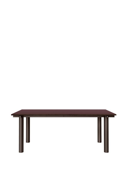 Jedálenský stôl Atura, 200 x 90 cm – tmavohnedý/tmavočervený