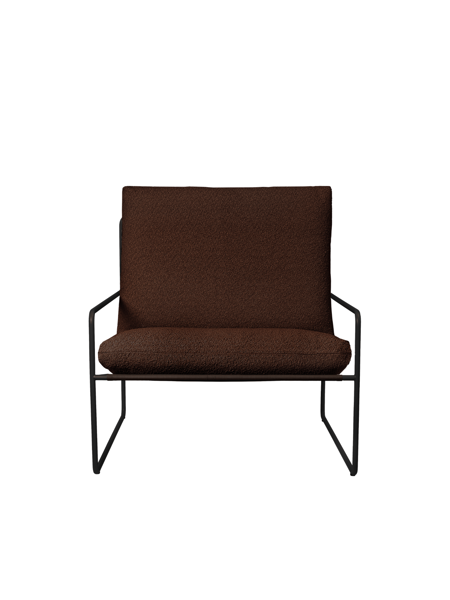 Kreslo Desert Pure Bouclé – tmavohnedé/čierne