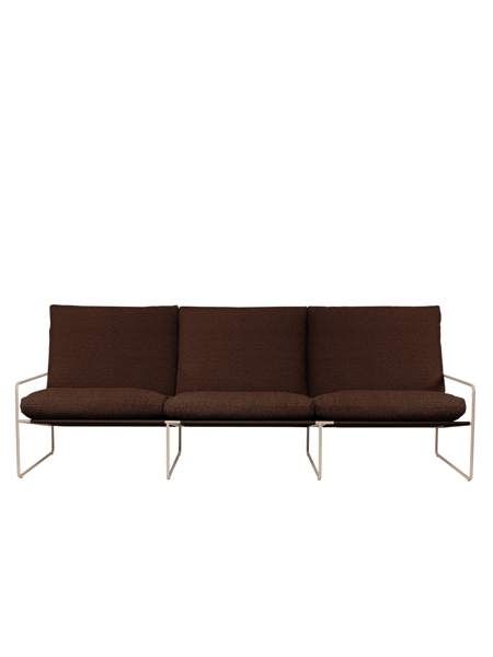Pohovka Desert Pure Bouclé, 3-miestna – tmavohnedá/kašmírová