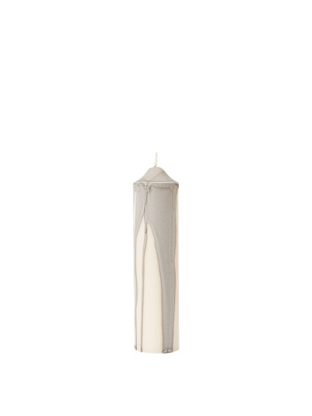 Sviečka Dryp Pillar Candle – svetlošedá