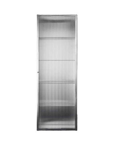 Nástenná skrinka Haze Reeded, vlnité sklo, vysoká – oceľ