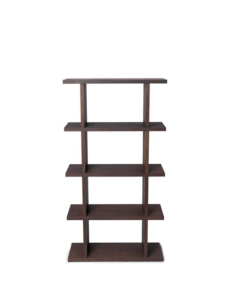 Knižnica Kona Bookcase 1x4 – tmavý morený dub