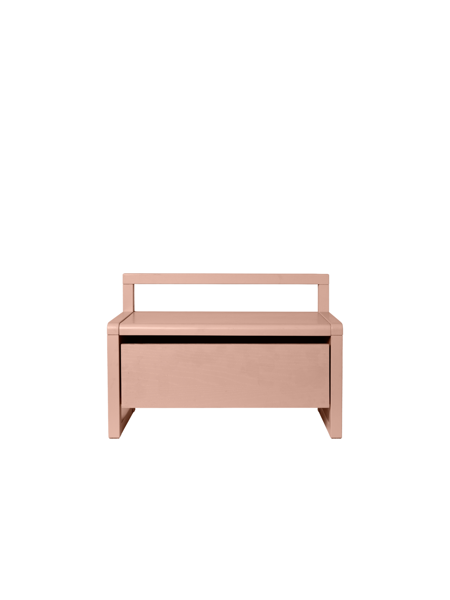 Detská úložná lavica Little Architect – ružová/jaseň